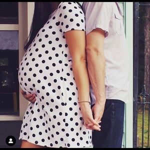 Black & White Dot Maternity Dress